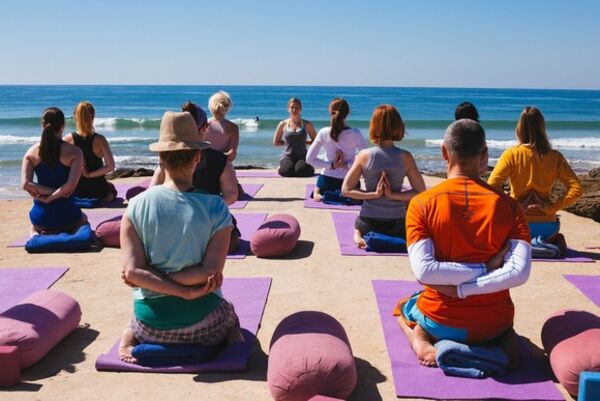 Yoga mit Blick aufs Meer in El Palmar