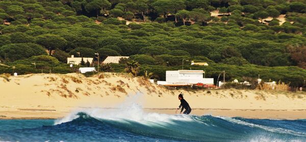 Surfspts Spanien vom wasser aus fotografiert