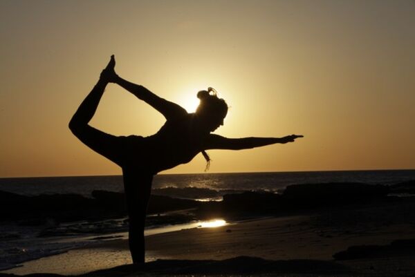Yoga El Palmar bei Sonnenuntergang