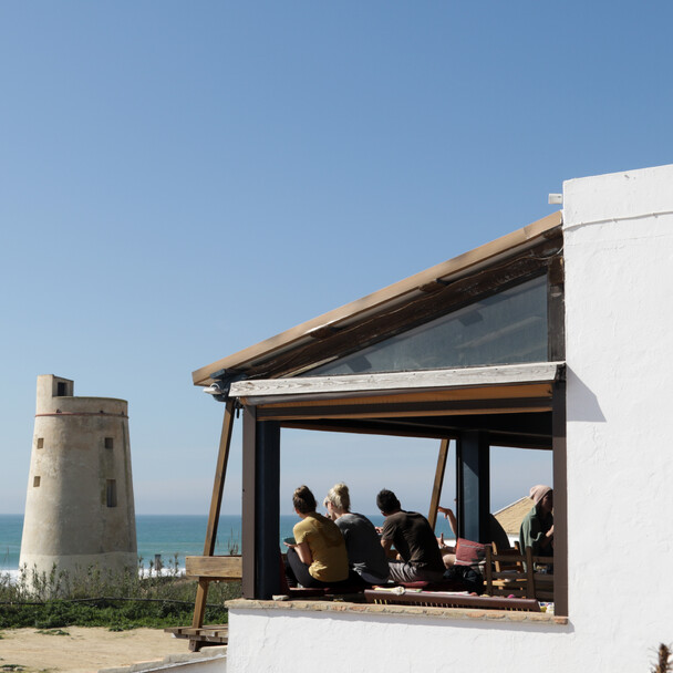 El Palmar arrival, A-Frame house directly on the beach