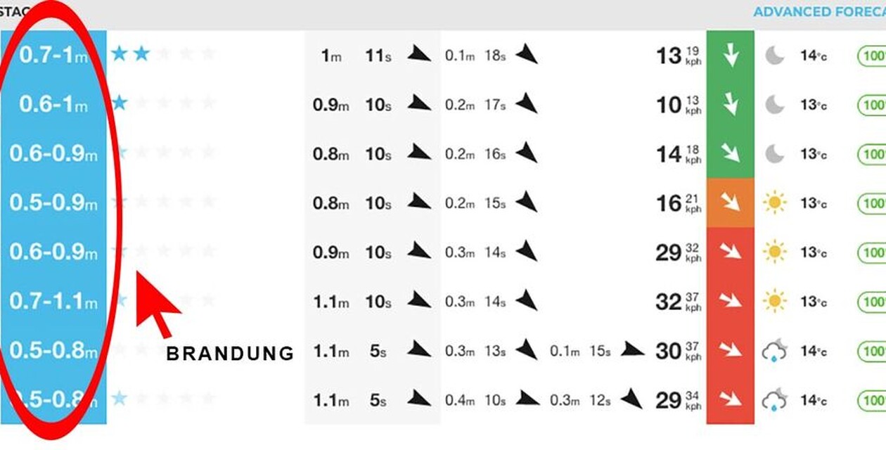 Surf Forecast lesen Brandung