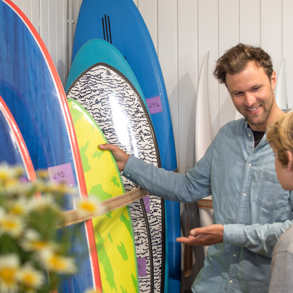 Buy a surfboard in the surf store