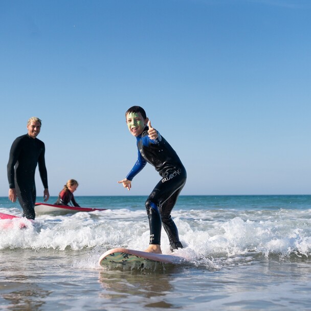 Child on a surf course