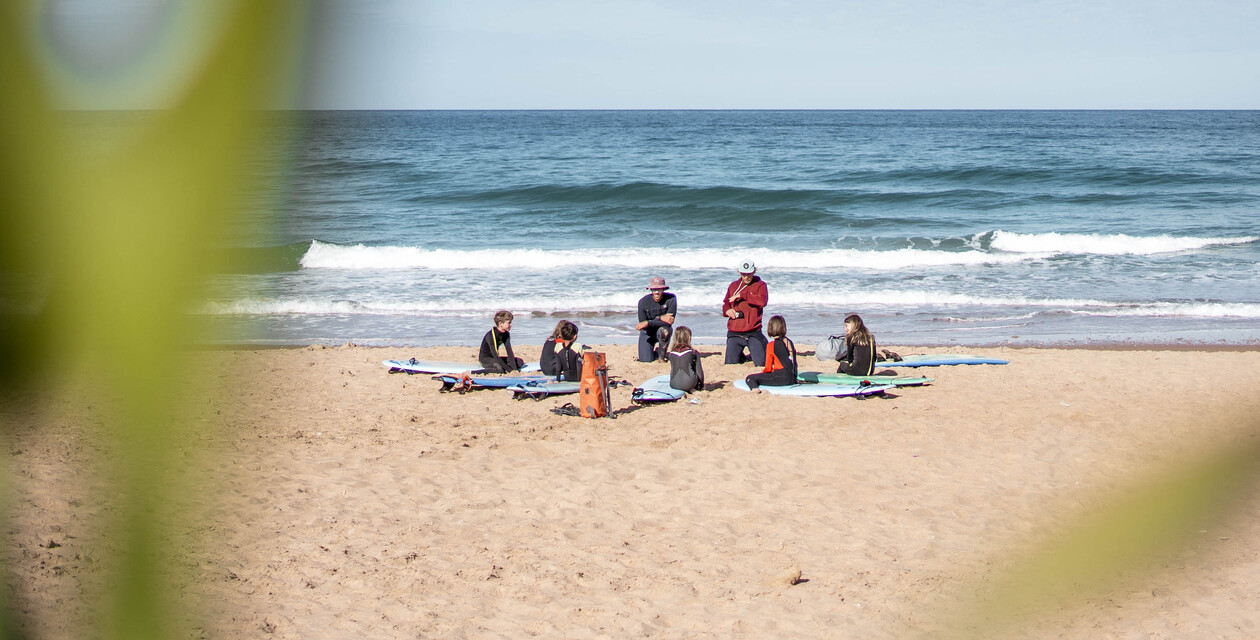 Surf course at surf camp Spain