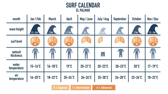 Surfing in winter with the surf calendar