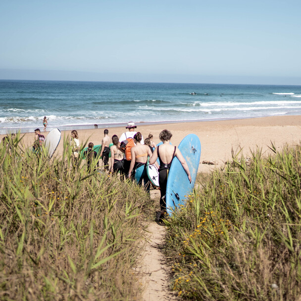 Surf course on the beach of El Palmar