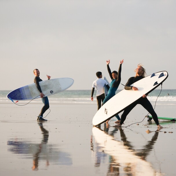 Surf course on the beach of El palmar