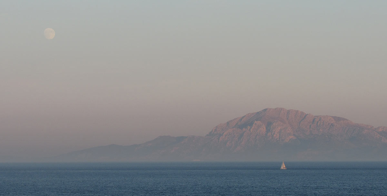 View from Plaza Miramar. Sea and mountains. View as far as Africa.