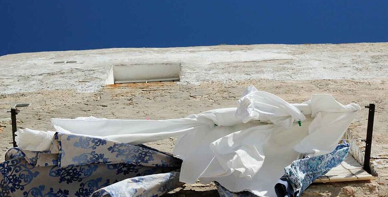 Laundry and white houses in Vejer de la Frontera