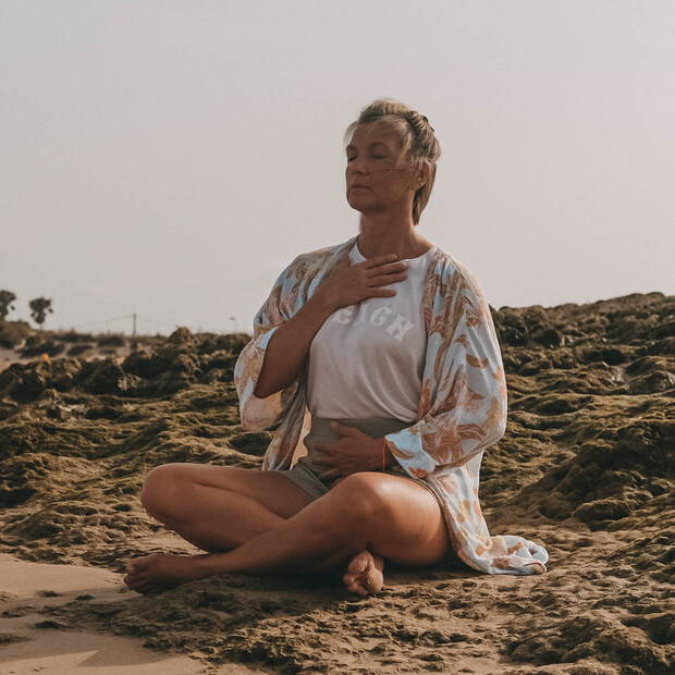 Yoga class at the yoga retreat in southern Spain