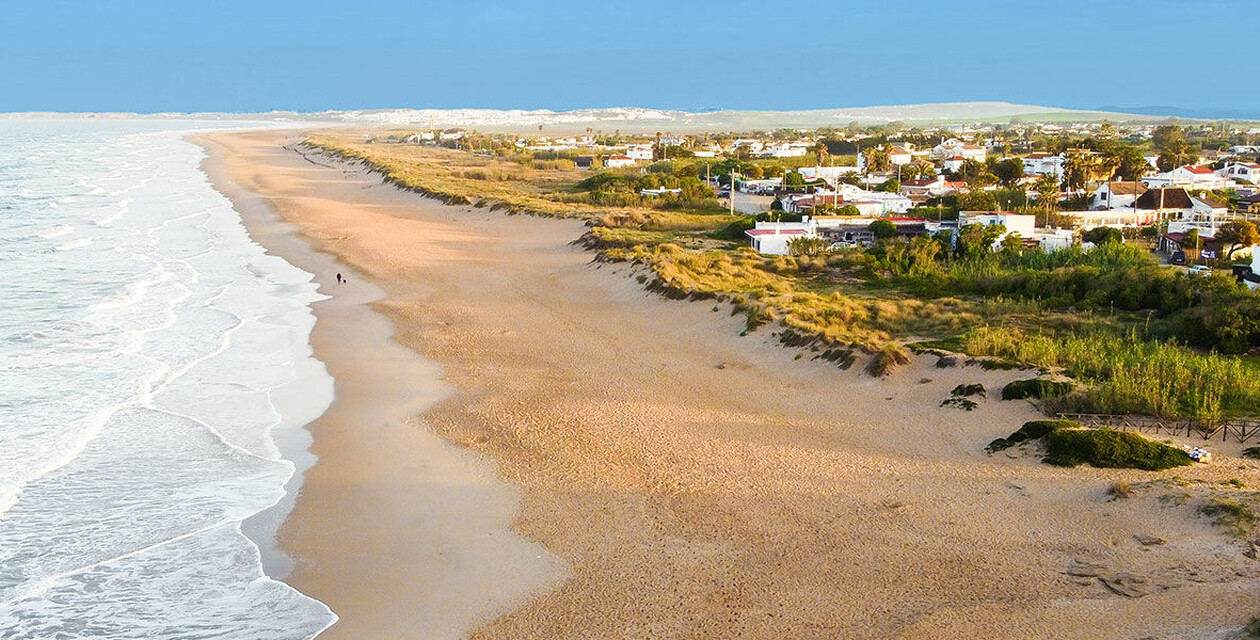 Surfspot El Palmar von oben, perfekt zum Surfen lernen