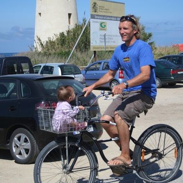 Arne rides his bike, 2005