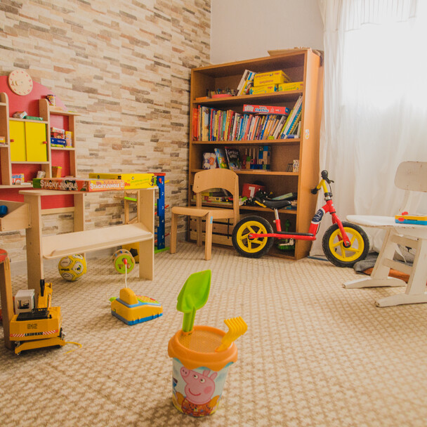 Playroom for children at the A-Frame surf camp