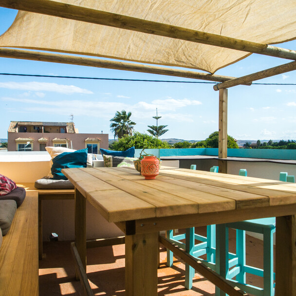 Terrasse A-Frame Surfcamp