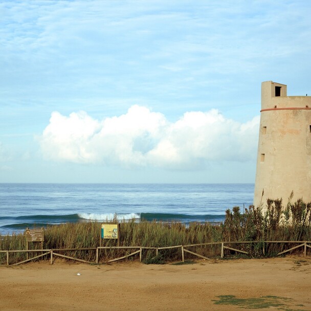 El Palmar, Parkplatz mit Blick aufs Wasser