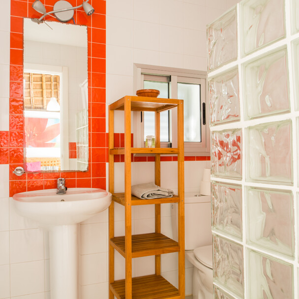 Bathroom in the surf camp Andalusia