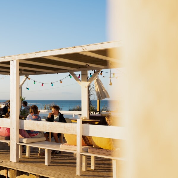 Terrace on a yoga vacation by the sea