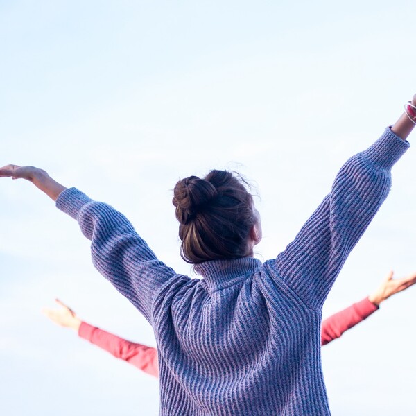 Hands, sun, yoga Menopause